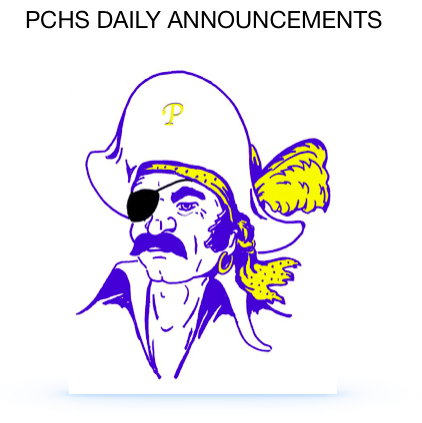 PCHS Daily Announcements