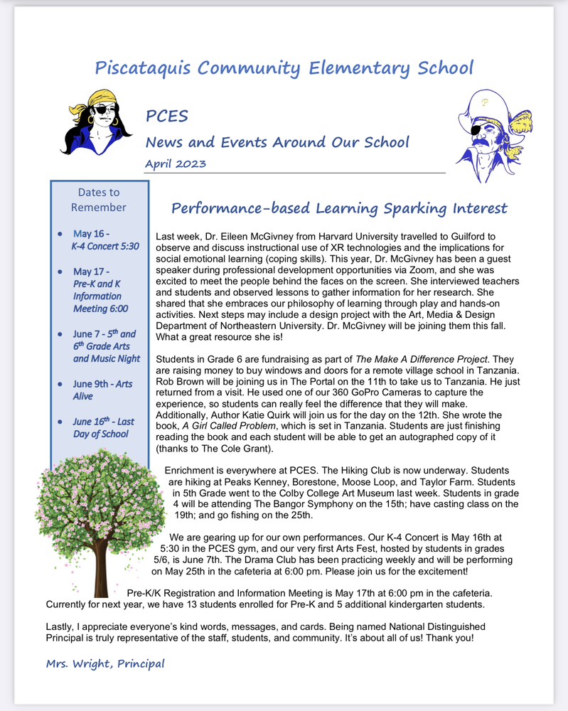 April 203 May Newsletter